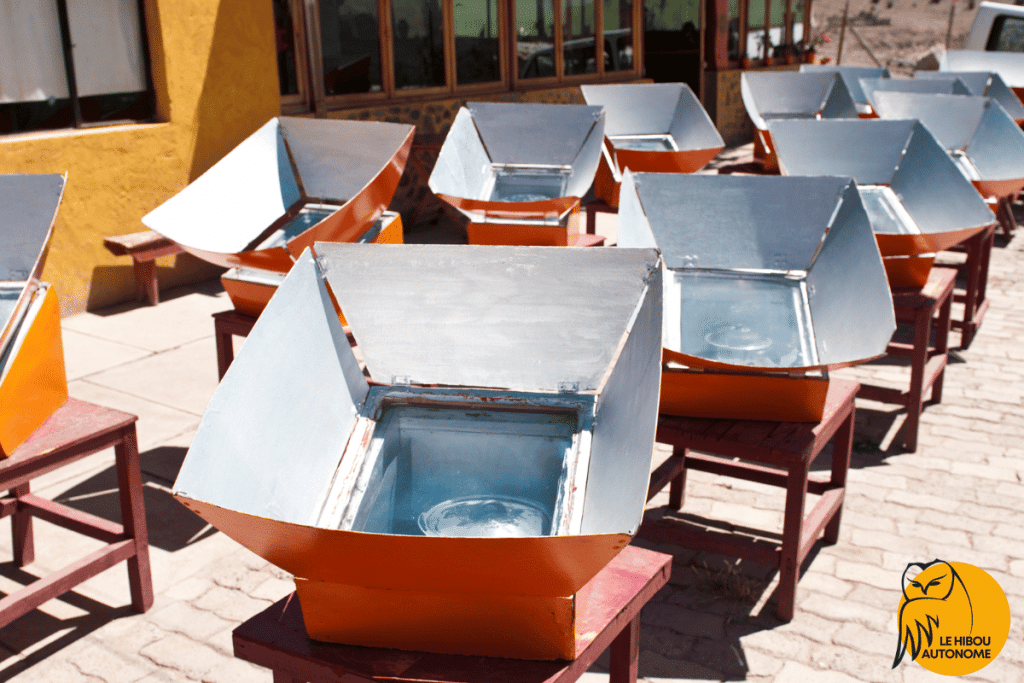 fours solaires fabriqués avec de la récup